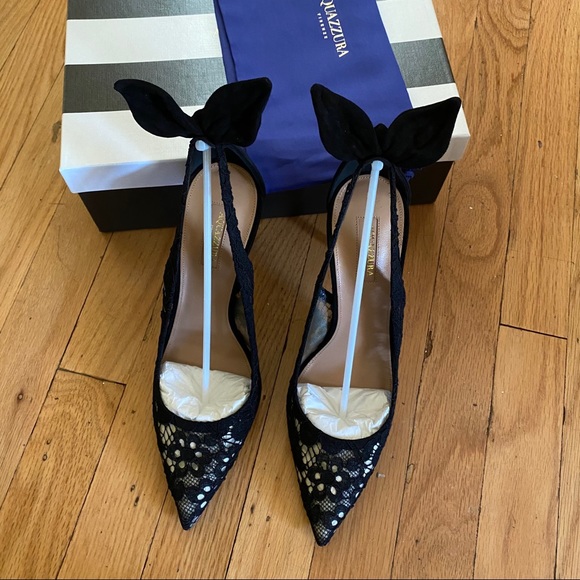 Aquazzura Black Lace Heels - Picture 5 of 8